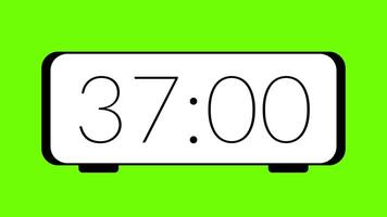 40 second countdown timer on green screen background showing minimalist countdown in digital display video