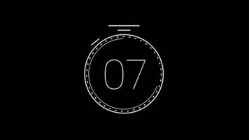 10 segundo cuenta regresiva Temporizador con un minimalista cronógrafo cuenta regresiva circulo animación. moderno minimalista 10 segundo cuenta regresiva Temporizador video
