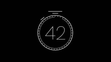 45 segundo contagem regressiva cronômetro com uma minimalista cronômetro contagem regressiva círculo animação. moderno minimalista 45 segundo contagem regressiva cronômetro video