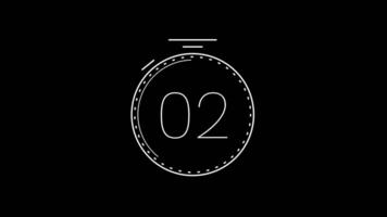 5 second countdown timer with a minimalist stopwatch countdown circle animation. Modern minimalist 5 second countdown timer video