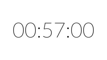 1 minute countdown timer with clean white background and modern style suitable for focus, study, and educational video