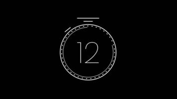 15 segundo contagem regressiva cronômetro com uma minimalista cronômetro contagem regressiva círculo animação. moderno minimalista 15 segundo contagem regressiva cronômetro video
