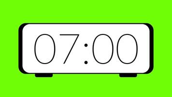 10 second countdown timer on green screen background showing minimalist countdown in digital display video