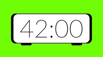 45 second countdown timer on green screen background showing minimalist countdown in digital display video
