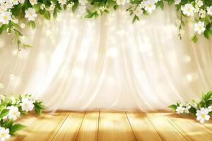 Soft, floral stage backdrop photo