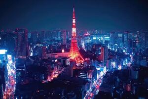 Night cityscape of Tokyo photo