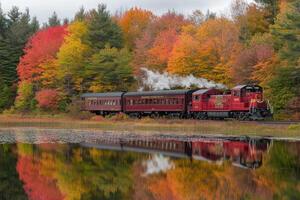 Autumn Train Reflections photo