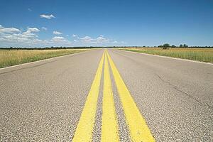 Straight Road Extends into a Sunny Day photo