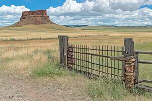 Open field gate, red butte photo