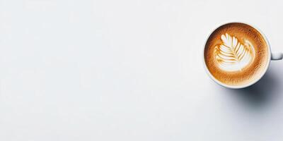 Simple latte art on a white background photo