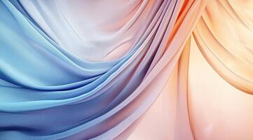 Flowing fabric in soft pastel hues. Detailed folds and drapes photo
