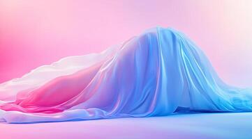 Fluid draped fabric in vibrant hues photo