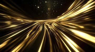 Golden, dynamic, futuristic tunnel photo