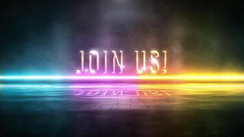Animation of Join Us glow glitch text effect video
