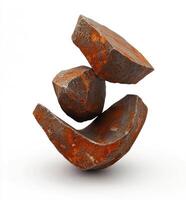 Rustic metal rocks balanced precariously photo