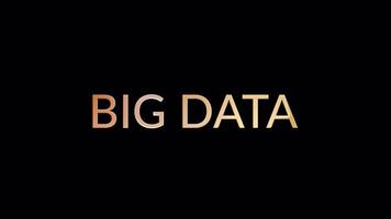 Animation text of Big Data gold glittering glitch text effect video