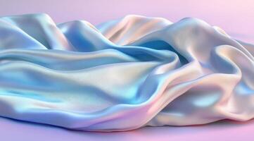 Soft, iridescent fabric drapes elegantly photo