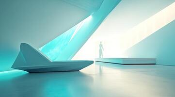 Futuristic interior, tranquil scene photo