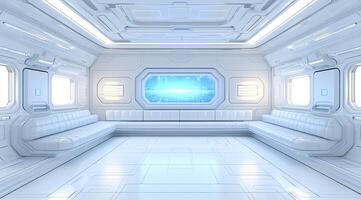 White futuristic spaceship interior photo