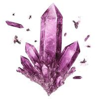 Purple crystal cluster, mystical photo