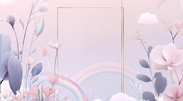 Delicate floral frame in pastel hues photo
