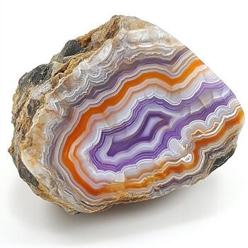 Multi-hued banded agate slab photo