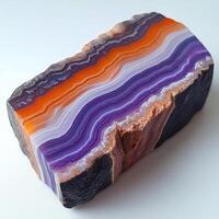 Striped banded agate slab photo