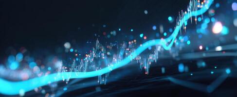 The vibrant data visualization showing trends and financial analytics in modern design. photo