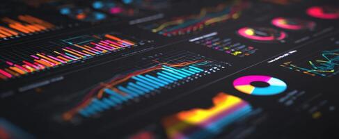The vibrant data visualization showcasing analytics and performance metrics in business. photo