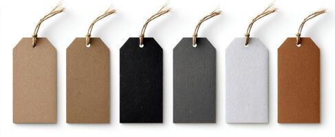 The collection of blank tags in various colors for creative labeling solutions. photo