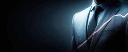 The professional suit symbolizing growth and upward trends in finance. photo