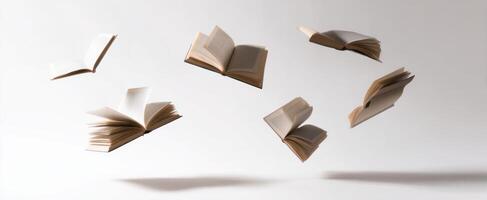 The Floating Books Creating a Whimsical Sense of Imagination and Knowledge. photo