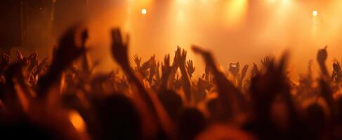The Enthusiastic Crowd Celebrating Live Music at an Electrifying Concert photo