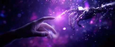 The Connection Between Human and Robot in a Cosmic Landscape photo