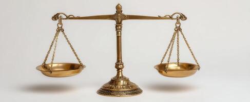 The antique balance scales symbolize justice and fairness in legal proceedings. photo