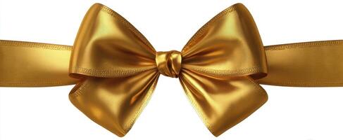 The Elegant Golden Bow and Ribbon Perfect for Gift Wrapping and Decorations photo
