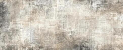The textured vintage newspaper background for artistic design and decor. photo