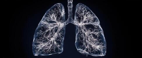 The intricate details of the human lungs shown in a striking illustration. photo