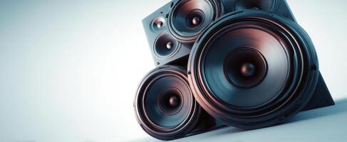 The sleek and powerful speakers designed for stunning audio performance and clarity. photo