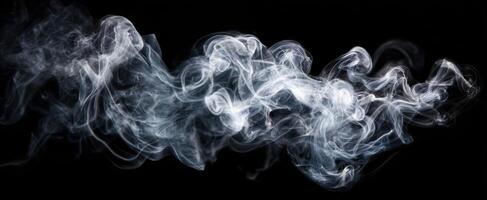 The ethereal dance of smoke swirls against a dark backdrop. photo