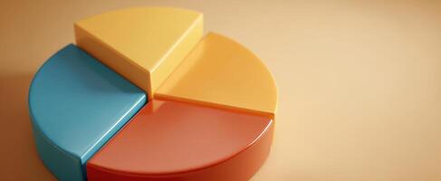 The colorfully segmented pie chart representing data distribution and analysis concepts photo