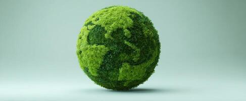 The Earth Globe Made of Lush Greenery Representing Sustainability and Nature photo