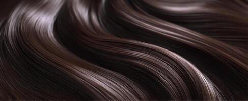 The Beautiful Shiny Brown Hair Flowing in Soft Waves photo