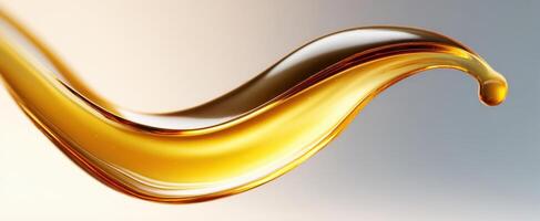 The elegant curve of golden oil flowing gracefully in motion photo