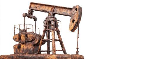 The vintage oil pump jack showcasing industrial energy extraction technology and innovation. photo