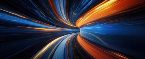 The Vibrant Swirl of Light in a Futuristic Tunnel photo