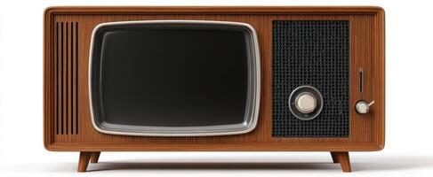 The vintage television set showcasing mid-century modern design and charm. photo