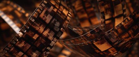 The Elegant Abstractness of Vintage Film Rolls in Cinematic Composition photo