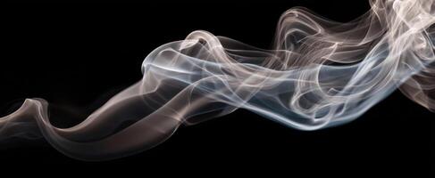 The Elegant Dance of Smoke Against a Black Background photo