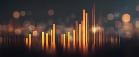 The Vibrant Orange Soundwave Representation Against a Blurred Background photo
